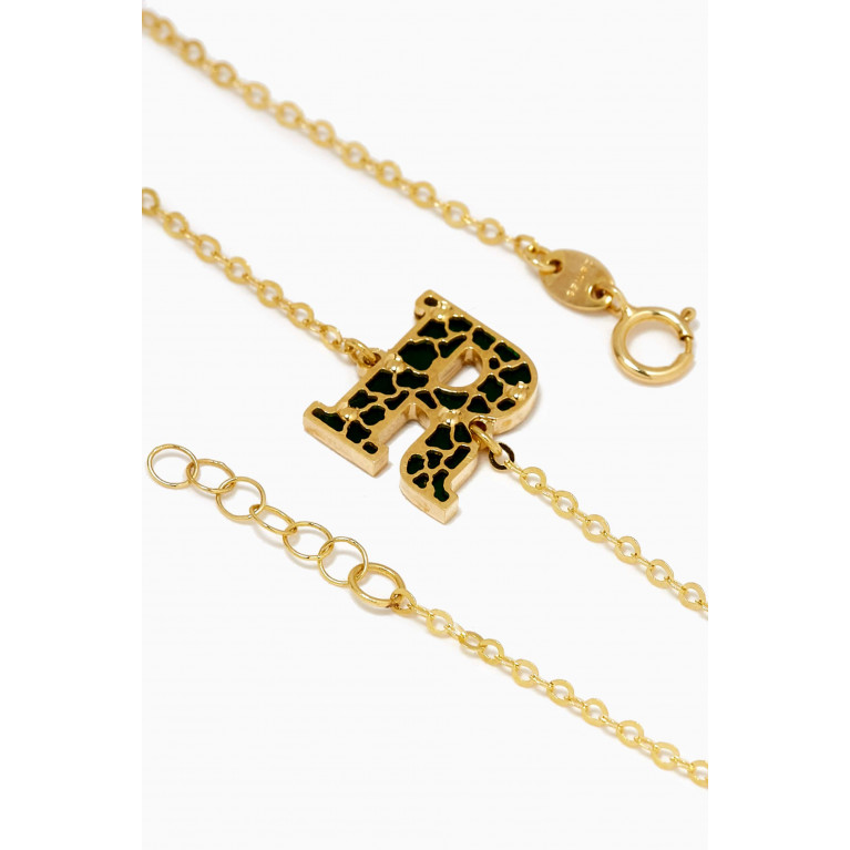 Damas - Amelia Cherry Blossom "H" Initial Two Sided Bracelet in 18kt Yellow Gold
