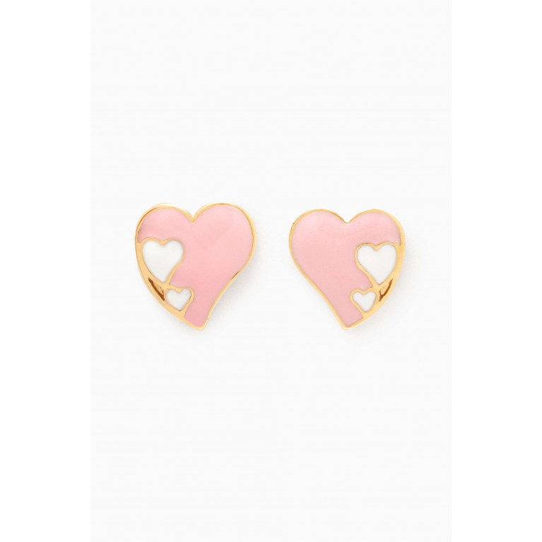 Baby Fitaihi - Heart Earrings in 18kt Yellow Gold