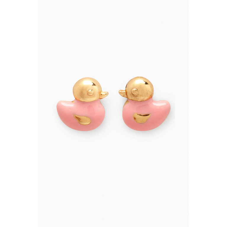 Baby Fitaihi - Duck Earrings in 18kt Yellow Gold
