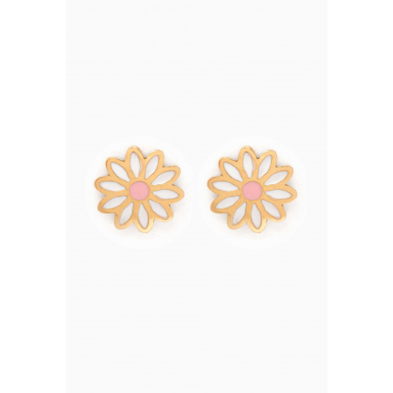 Baby Fitaihi - Flower Earrings in 18kt Yellow Gold