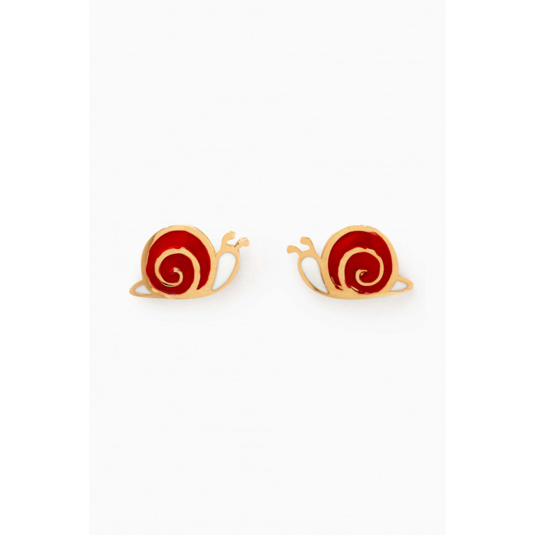 Baby Fitaihi - Snail Earrings in 18kt Yellow Gold