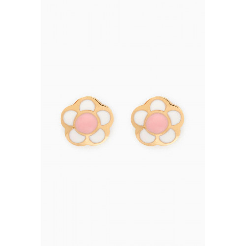Baby Fitaihi - Flower Stud Earrings in 18kt Yellow Gold