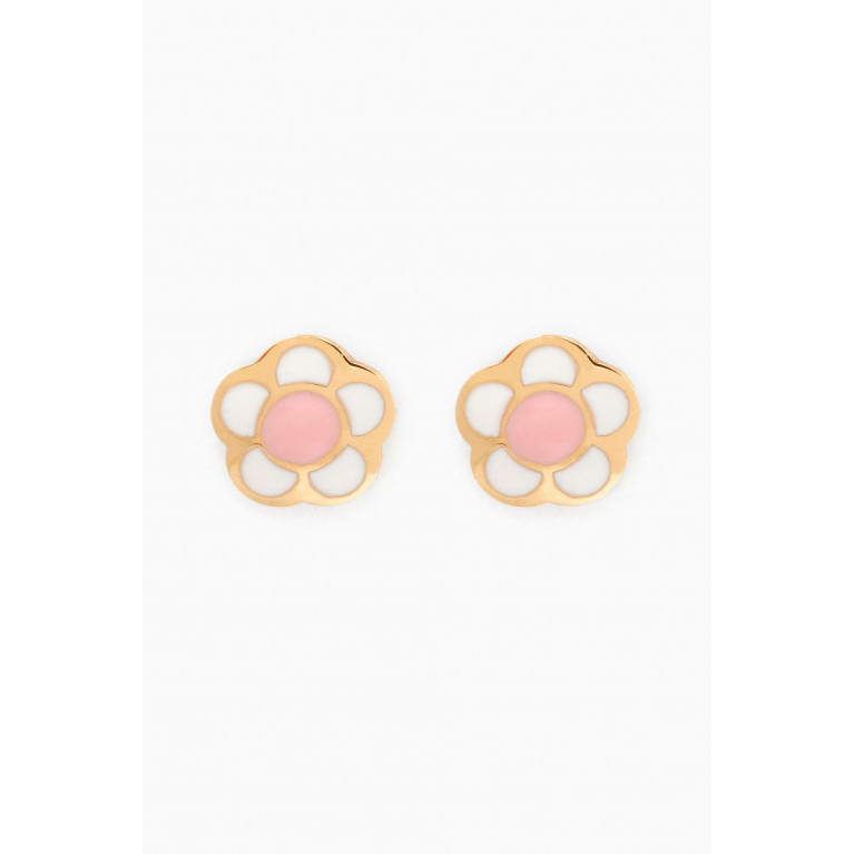 Baby Fitaihi - Flower Stud Earrings in 18kt Yellow Gold