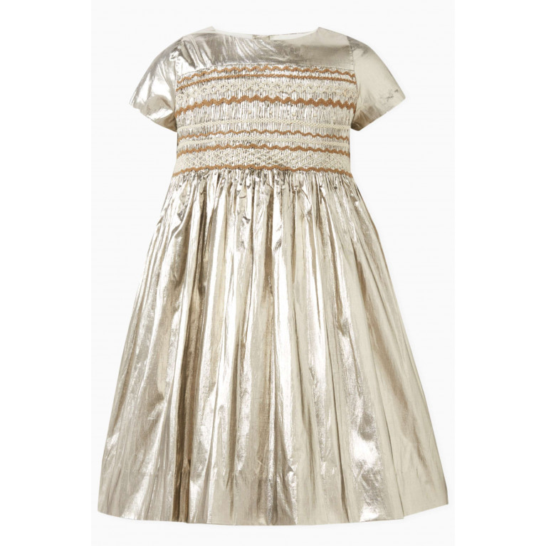 Bonpoint - Embroidered Metallic-finish Dress in Polyester