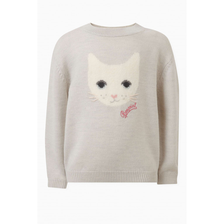 Bonpoint - Cat Motif Sweater in Wool