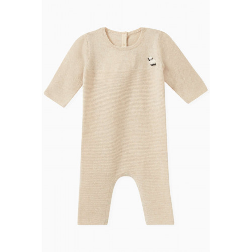 Bonpoint - Tinoe Sheep-detail Romper in Cashmere