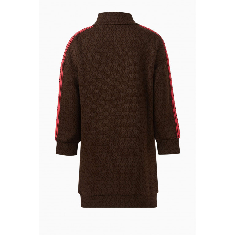 Michael Kors Kids - Logo Print Dress in Cotton blend Brown
