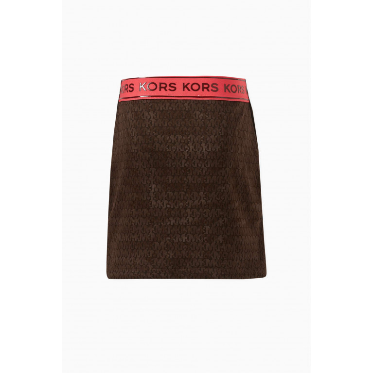 Michael Kors Kids - Logo Skirt in Cotton Brown