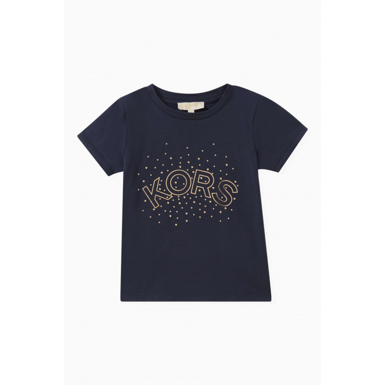 Michael Kors Kids - Logo T-shirt in Cotton Blue