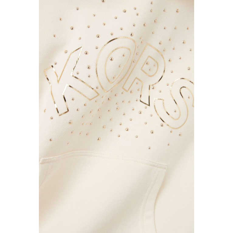 Michael Kors Kids - Logo Print Hooded Dress in Polyester Neutral