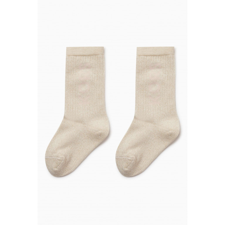 Michael Kors Kids - Logo Socks in Cotton-blend White