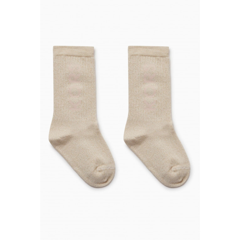 Michael Kors Kids - Logo Socks in Cotton-blend White