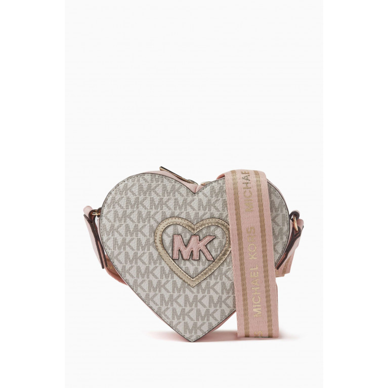 Michael Kors Kids - Logo Heart-shaped Shoulder Bag in Coated-canvas