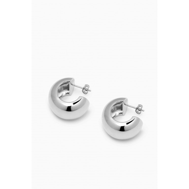 Ragbag - Ridges Hoop Earrings in 925 Sterling Silver Silver
