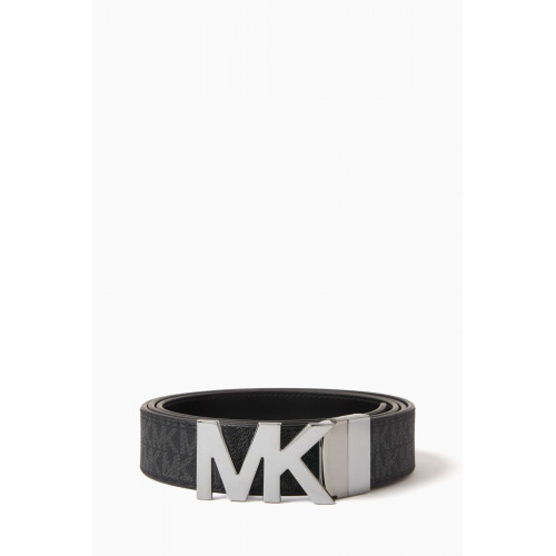 MICHAEL KORS - Reversible Logo Buckle Belt in Coated Canvas & Leather