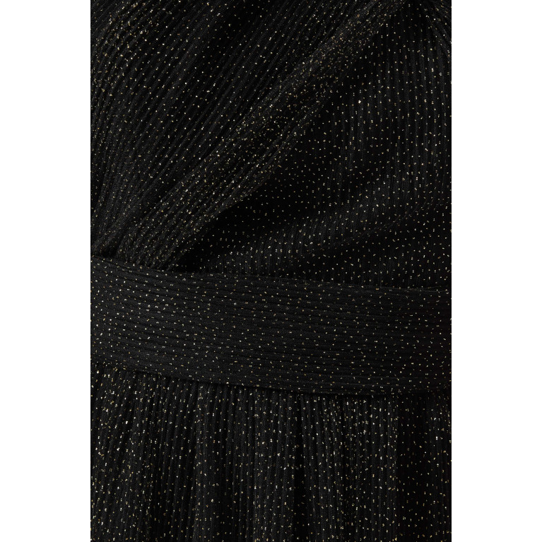 NASS - One-shoulder Maxi Dress in Glitter-tulle Black