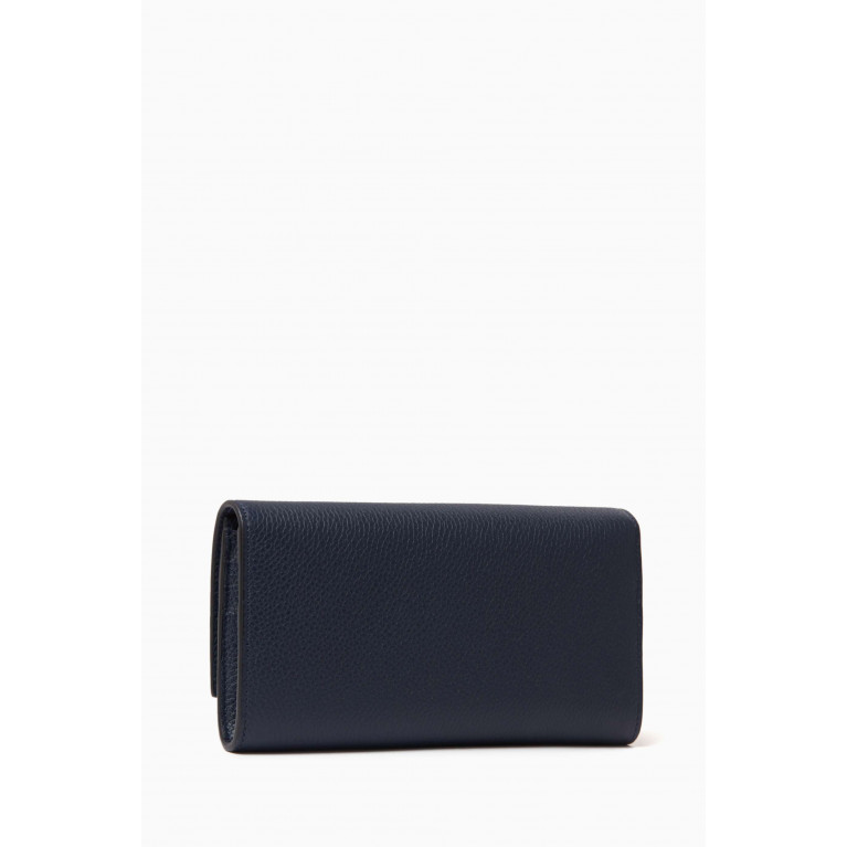 Serapian - Flap Wallet in Rugiada Leather Blue