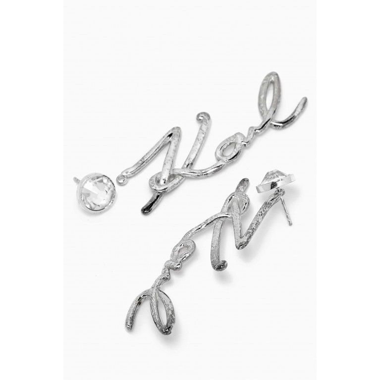 Karl Lagerfeld - Karl Signature Drop Earrings in Sterling Silver
