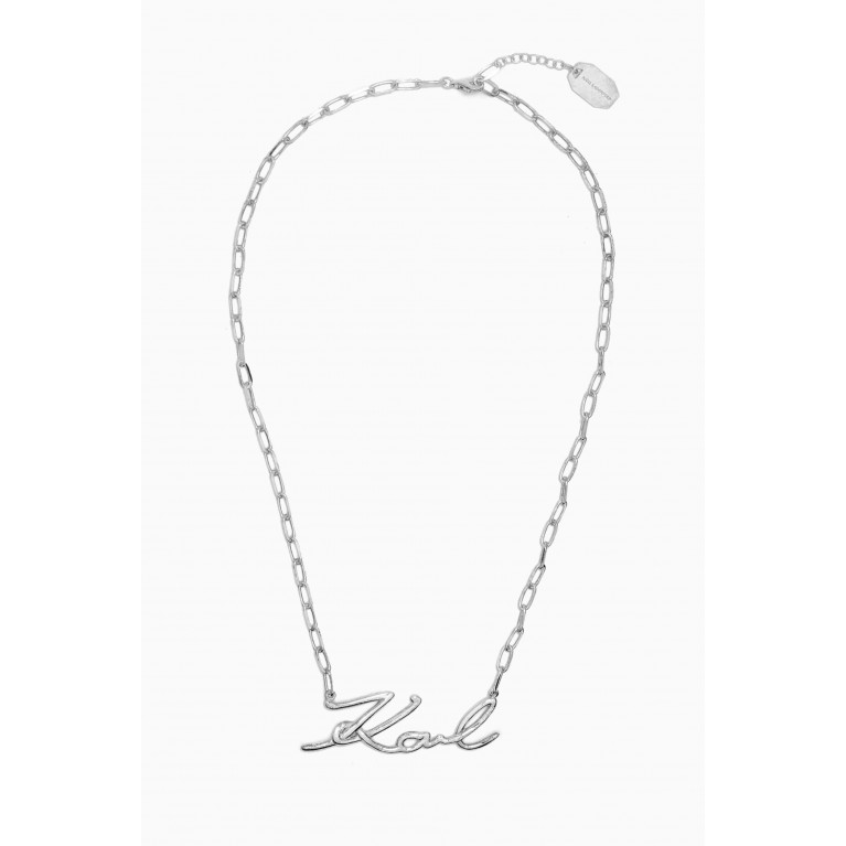 Karl Lagerfeld - Karl Signature Necklace in Recycled Sterling Silver