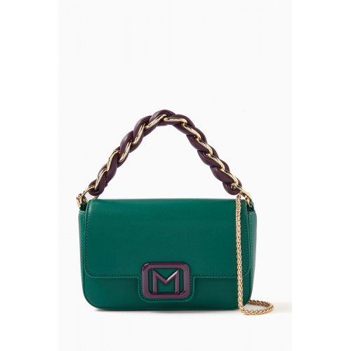 Marella - Polka Top Handle Bag in Faux Leather Green