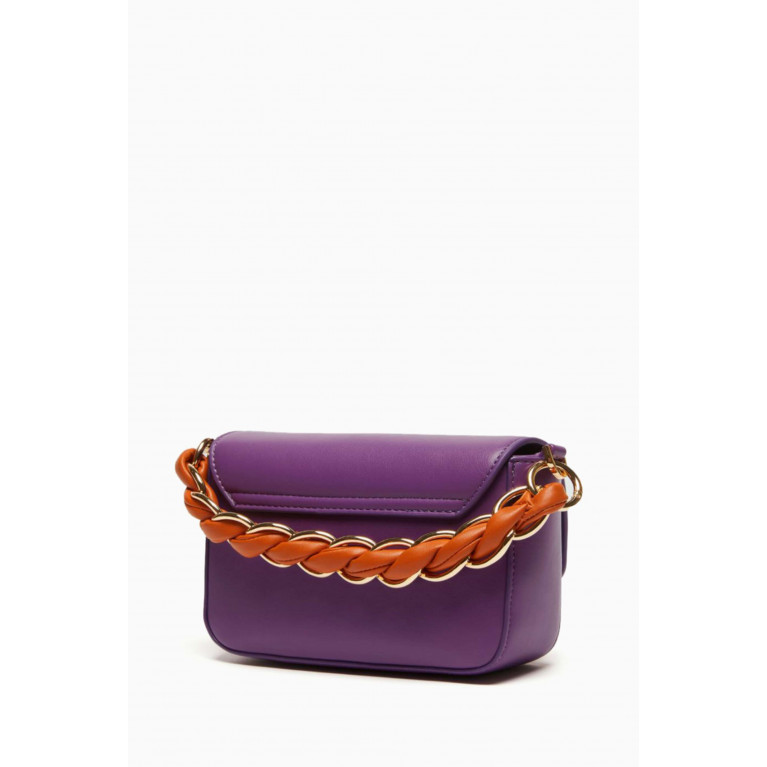 Marella - Lontra Top Handle Bag in Faux Leather Purple