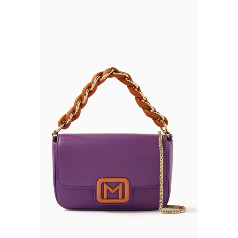 Marella - Lontra Top Handle Bag in Faux Leather Purple