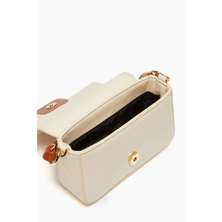 Marella - Lontra Top Handle Bag in Faux Leather White