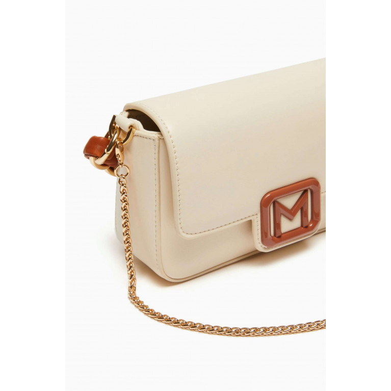 Marella - Lontra Top Handle Bag in Faux Leather White