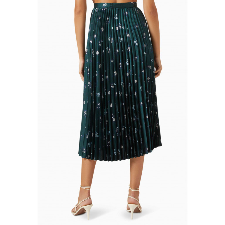Marella - Elda Pleated Midi Skirt in Satin