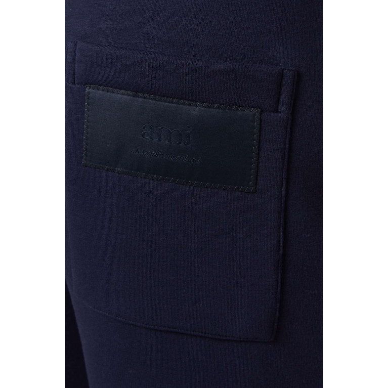 Ami - Logo Sweatpants in Organic Cotton-blend Blue