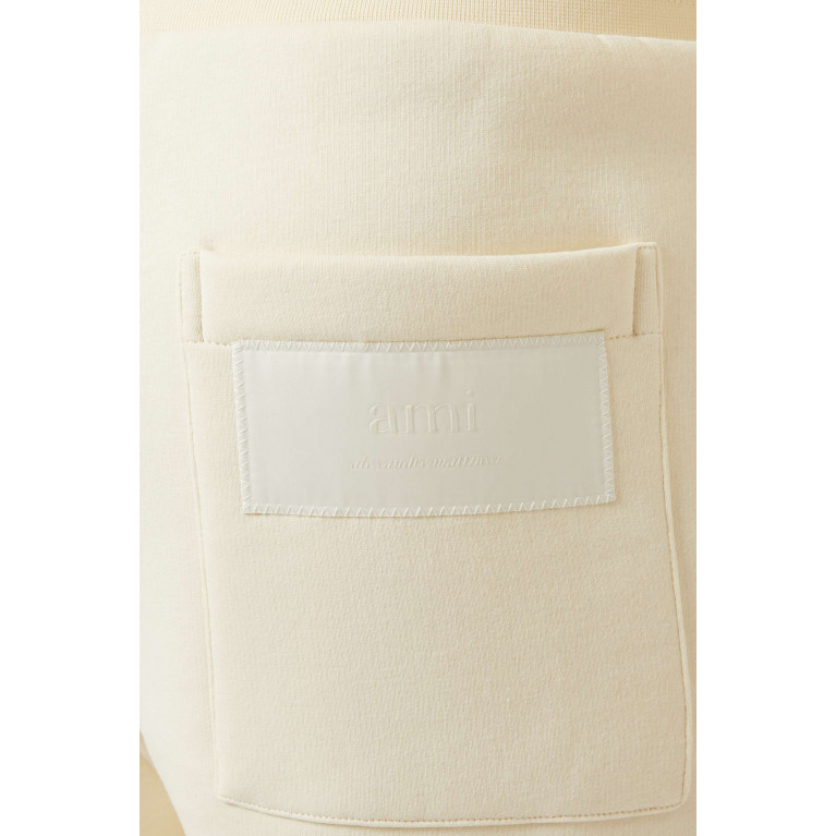 Ami - Logo Sweatpants in Organic Cotton-blend Neutral