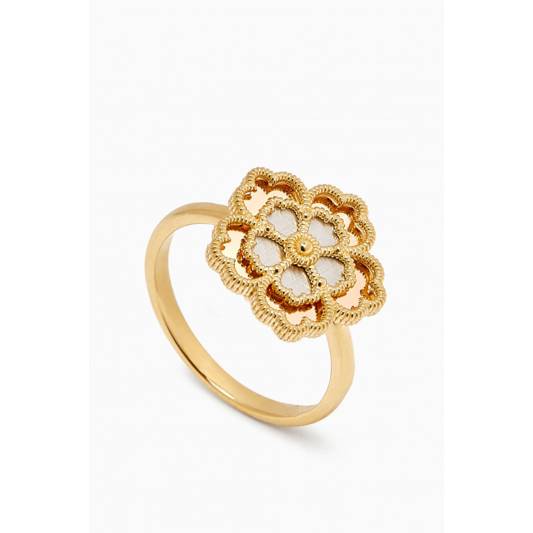 Damas - Farfasha Giardino Oro Small Motif Ring in 18k Yellow & White Gold