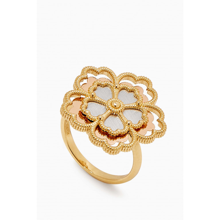Damas - Farfasha Giardino Oro Medium Motif Ring in 18k Yellow & White Gold