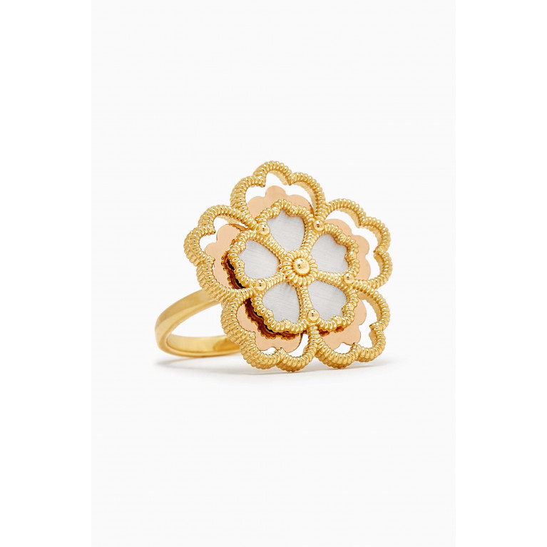 Damas - Farfasha Giardino Oro Medium Motif Ring in 18k Yellow & White Gold