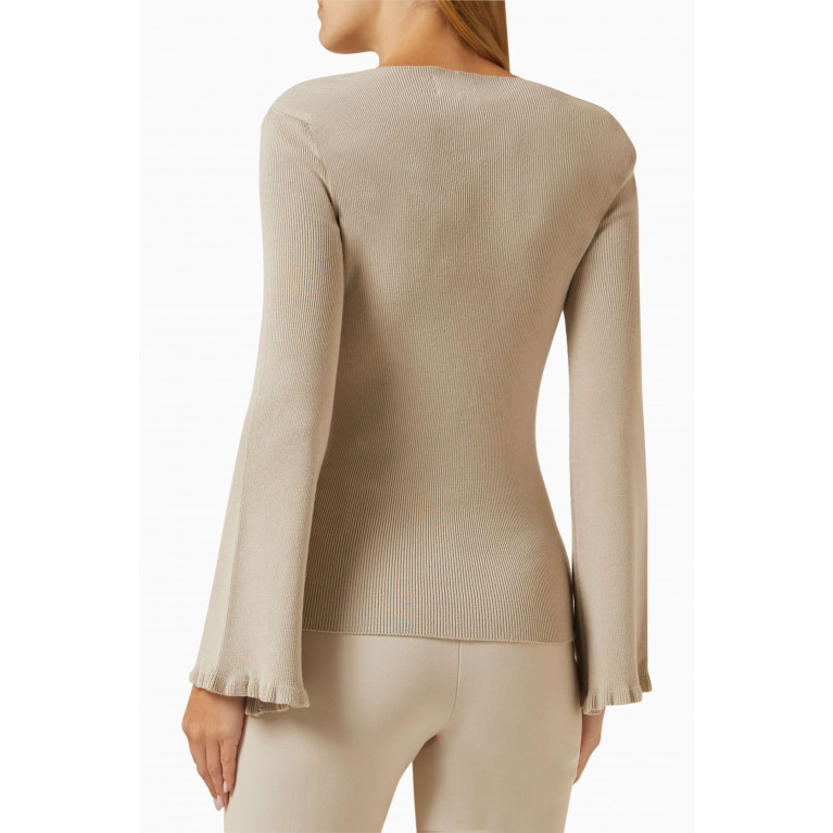 ALOHAS - Nomi Tricot Cardigan in Viscose-knit Neutral