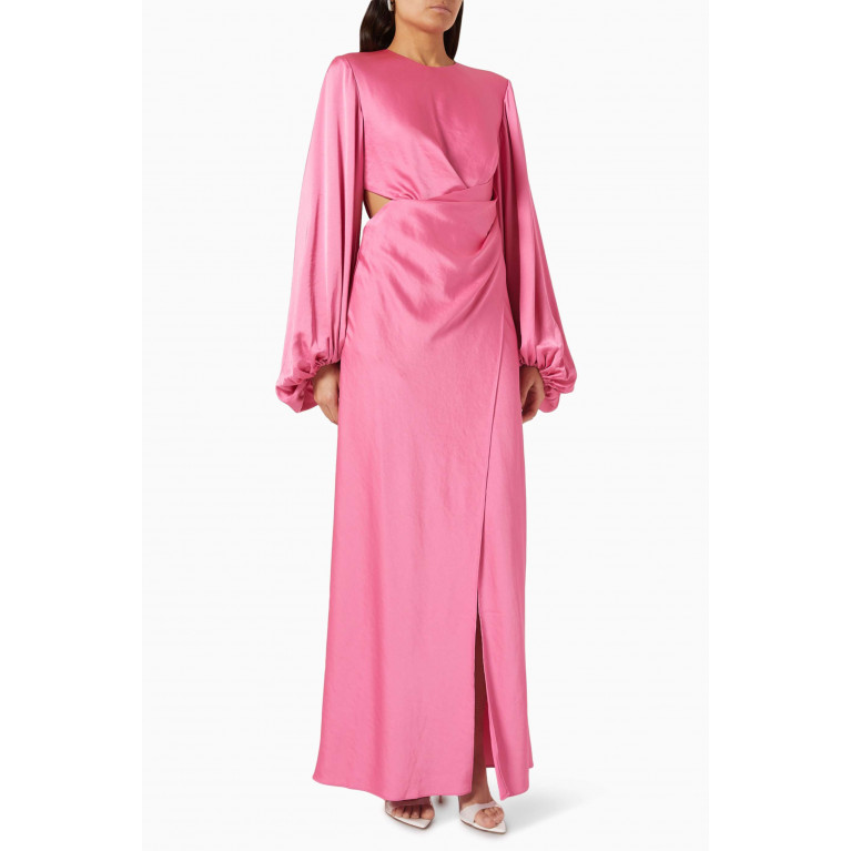 Significant Other - Lara Maxi Dress in Satin Pink