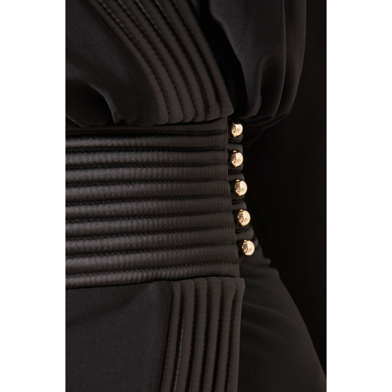 Zhivago - I'm Her Man Midi Wrap Dress in Jersey Fabric Black
