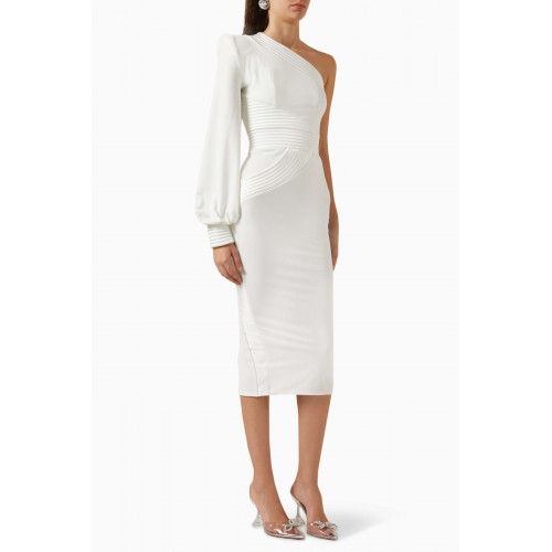 Zhivago - Me And You One-shoulder Midi Dress in Jersey Fabric White