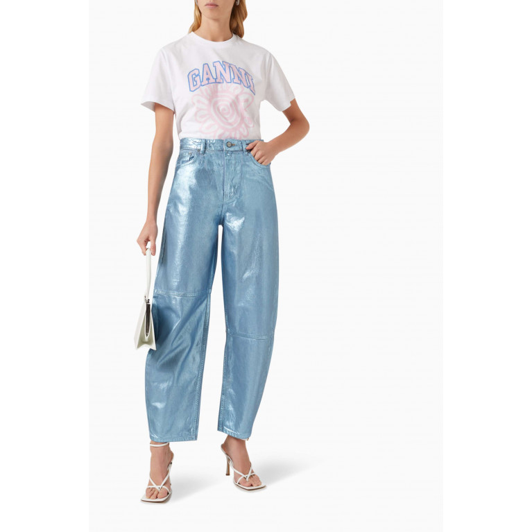 Ganni - Foil-finish Stary High-rise Jeans