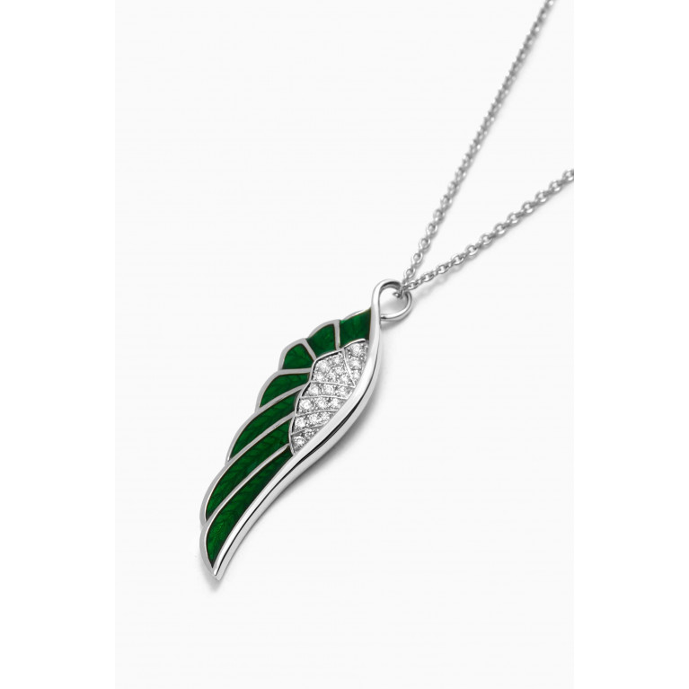 Garrard - Wings Reflection Diamond Pendant Necklace in 18kt White Gold