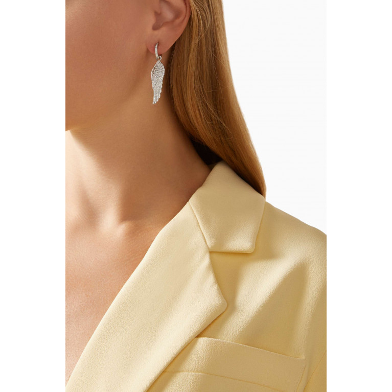 Garrard - Wings Diamond Drop Earrings in 18kt White Gold