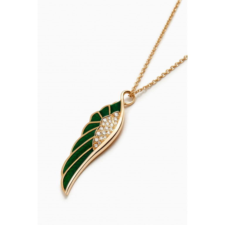 Garrard - Wings Reflection Diamond Pendant Necklace in 18kt Yellow Gold