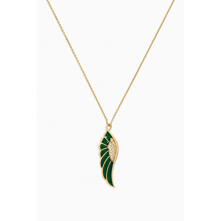 Garrard - Wings Reflection Diamond Pendant Necklace in 18kt Yellow Gold