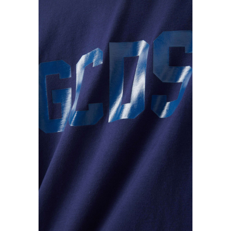 GCDS - Logo-print T-shirt in Cotton Blue