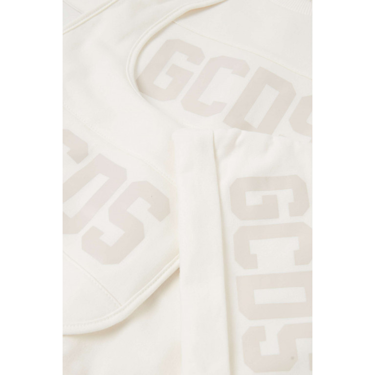 GCDS - Logo Sleepsuit, Bib & Hat Set in Cotton Neutral