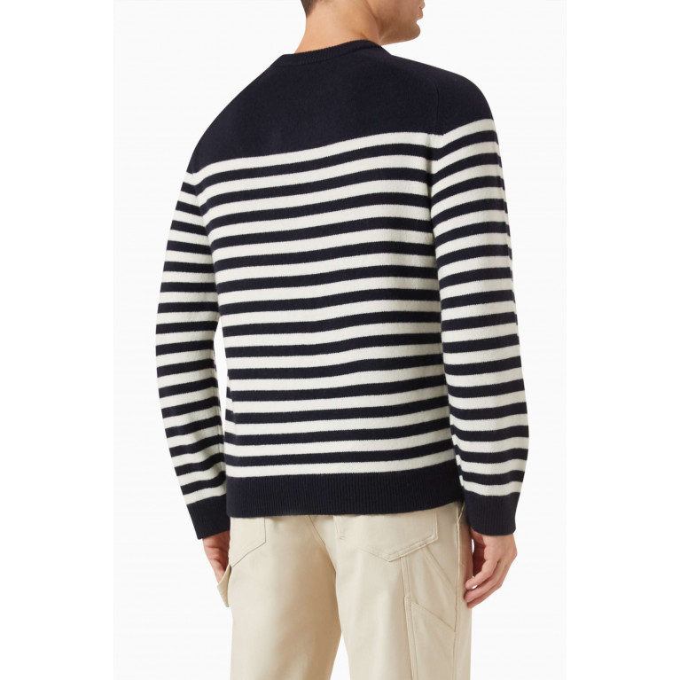 Theory - Latho Striped Sweater in Montana Wool-cashmere Blend Knit