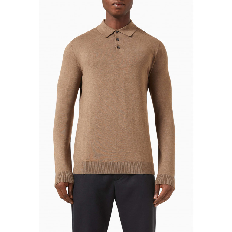 Selected Homme - Berg Polo Shirt in Cotton-knit Brown