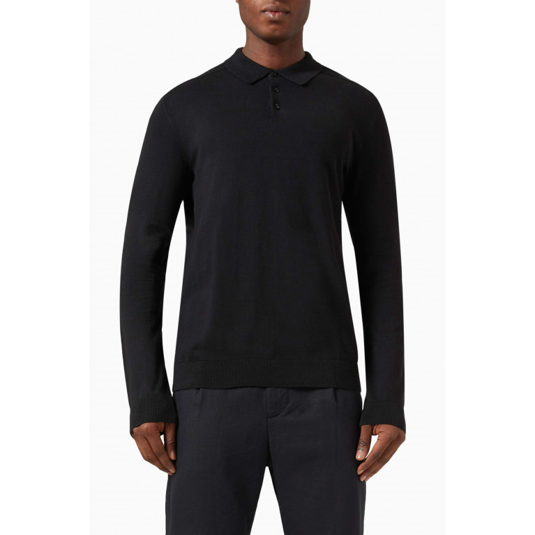 Selected Homme - Berg Polo Shirt in Cotton-knit Black