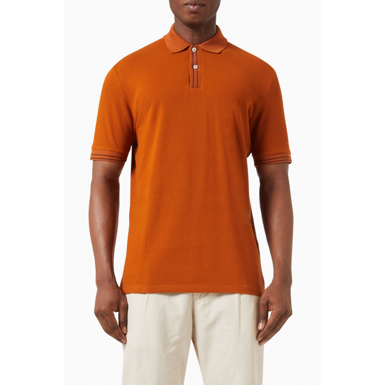 Selected Homme - Freddy Polo Shirt in Cotton-piqué Orange