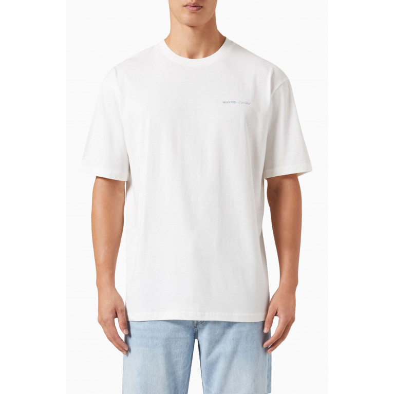 Selected Homme - Logo T-shirt in Cotton Jersey